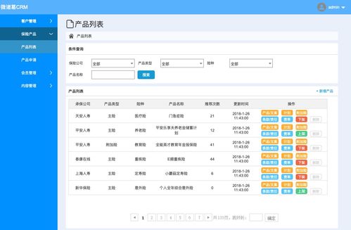 保险销售类crm后台管理系统 axure rp原型